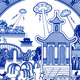 Illustration for article titled Sci-fi Chinese porcelain plates show giant robots and alien invasions